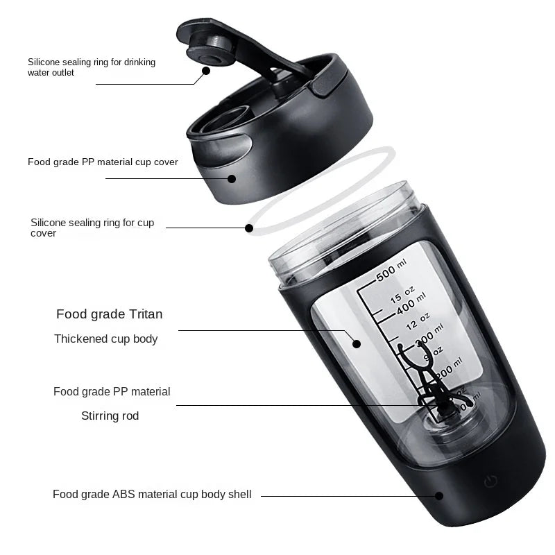 Shaker Électrique Protéiné Portable — Mixage Sans Grumeaux