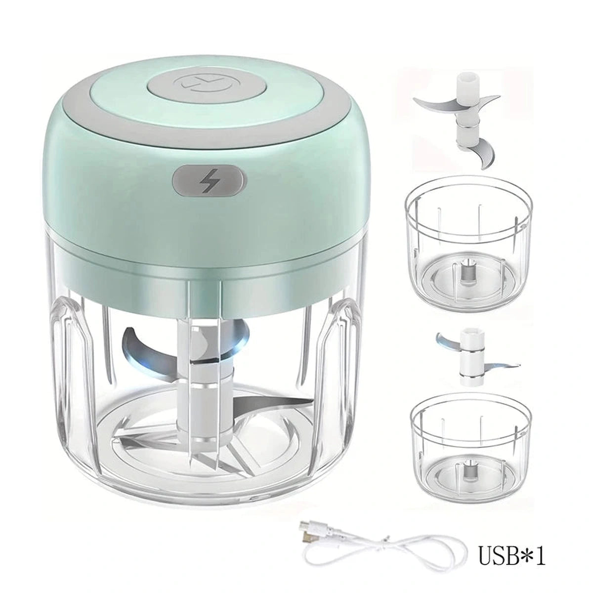 100ml/250ml Electric Mini Garlic Press Chopper - Rechargeable USB Masher with Powerful Lithium Battery, Easy Meat Grinder Get Cuisine Shop