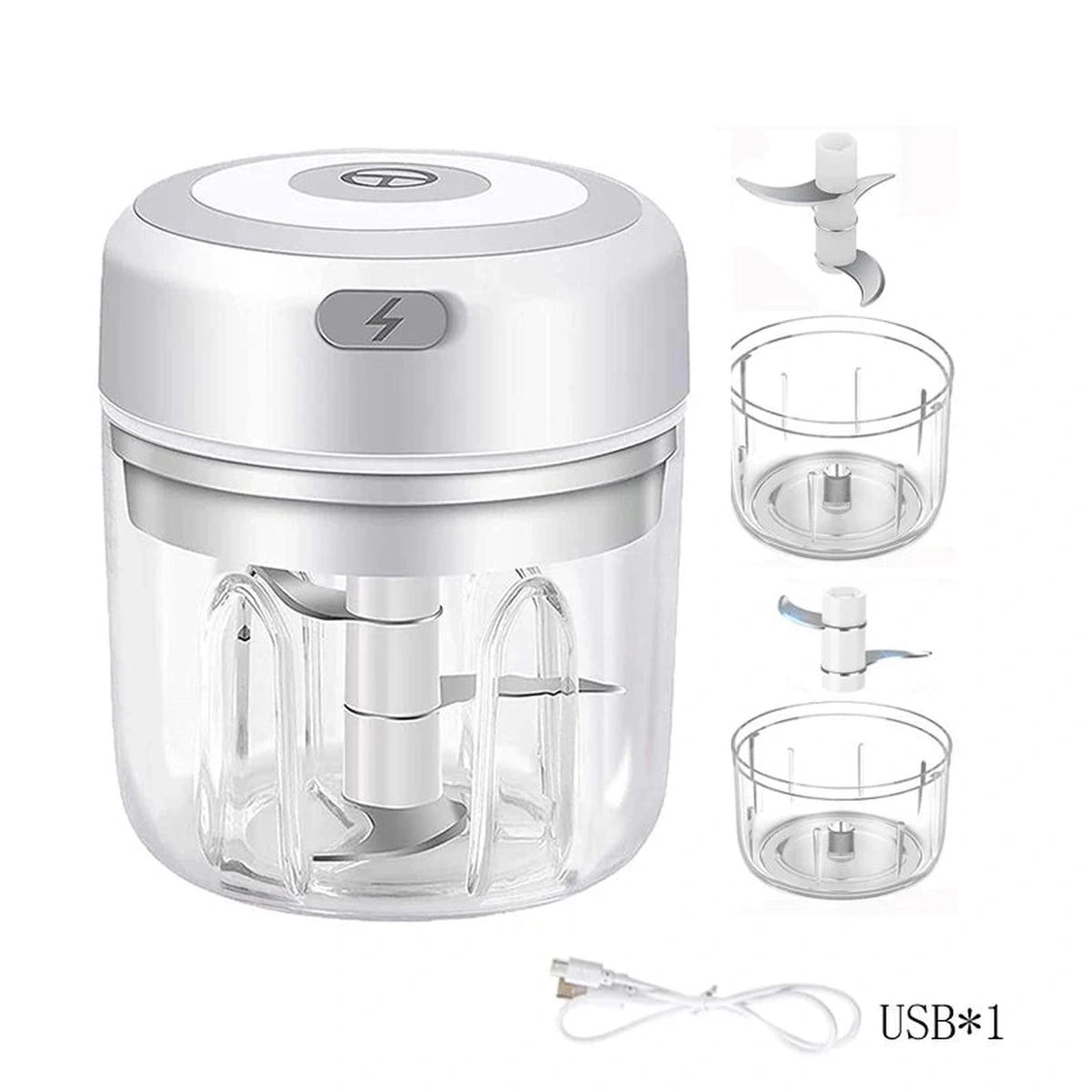 100ml/250ml Electric Mini Garlic Press Chopper - Rechargeable USB Masher with Powerful Lithium Battery, Easy Meat Grinder Get Cuisine Shop