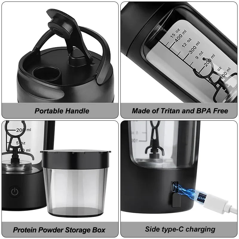 Shaker Électrique Protéiné Portable — Mixage Sans Grumeaux