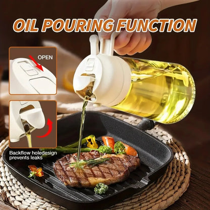 Distributeur et vaporisateur d’huile 2 en 1 – 500 ml