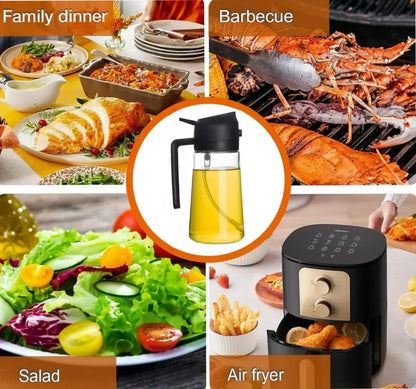 Distributeur et vaporisateur d’huile 2 en 1 – 500 ml