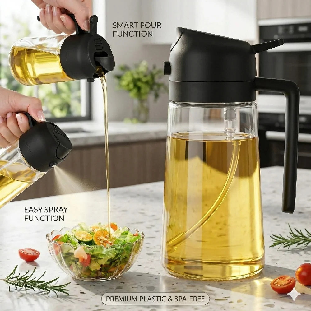 Distributeur et vaporisateur d’huile 2 en 1 – 500 ml