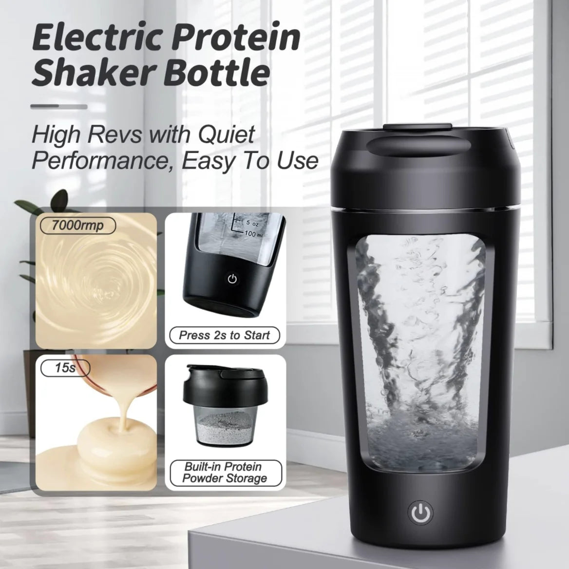 Shaker Électrique Protéiné Portable — Mixage Sans Grumeaux